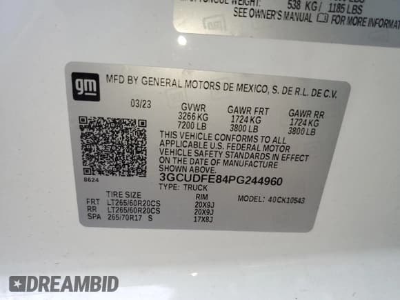 ✅ 2023 Chevrolet Silverado 1500 LT Trail Boss • VIN: 3GCUDFE84PG244960 • Lot: 60804385. Wystawiony na Copart z przebiegiem 37 776 mil. Bezpłatny archiwum sprzedaży aukcyjnych z USA i szczegółowy raport historii pojazdu na DreamBid. Zdjęcie 12.