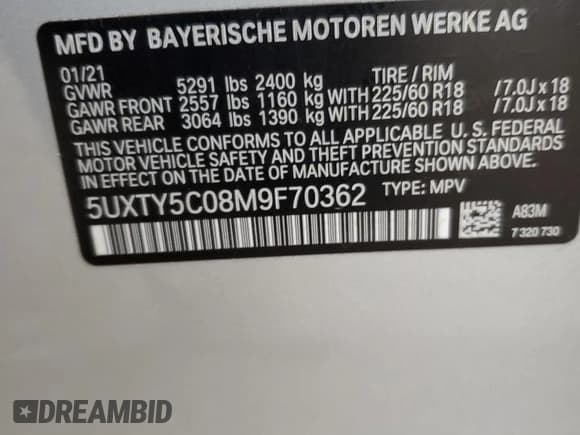 ✅ 2021 BMW X3 xDrive30i • VIN: 5UXTY5C08M9F70362 • Лот: 91900555. Опубликован ранее на Copart с пробегом 52 407 миль. Бесплатный доступ к архиву аукционных продаж из США и подробный отчёт об истории автомобиля на DreamBid. Изображение 13.