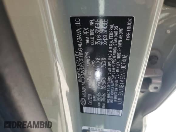 2022 Hyundai Santa Cruz SEL с VIN 5NTJB4AE1NH007406, выставлен на аукционе Copart как лот 75457224 с пробегом 23 725 миль миль и Списание • Salvage title. История ставок и продаж доступна на DreamBid. Изображение 12.