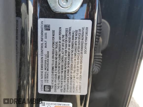 2022 Chevrolet Silverado 3500HD High Country with VIN 1GC4YVEY5NF190159, listed as a Copart auction lot 47931065 with Not provided miles and Salvage title. Bid and sale history available at DreamBid. Image 10.