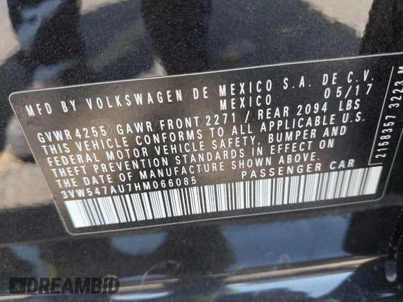 ✅ 2017 Volkswagen Golf GTI S • VIN: 3VW547AU7HM066085 • Лот: 43086626. Опубликован ранее на IAAI с пробегом 133 629 миль. Бесплатный доступ к архиву аукционных продаж из США и подробный отчёт об истории автомобиля на DreamBid. Изображение 9.