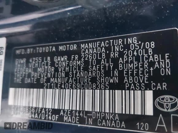 ✅ 2009 Toyota Matrix S • VIN: 2T1LE40E69C008365 • Lot: 43793023. Wystawiony na IAAI z przebiegiem 128 462 mil. Bezpłatny archiwum sprzedaży aukcyjnych z USA i szczegółowy raport historii pojazdu na DreamBid. Zdjęcie 9.