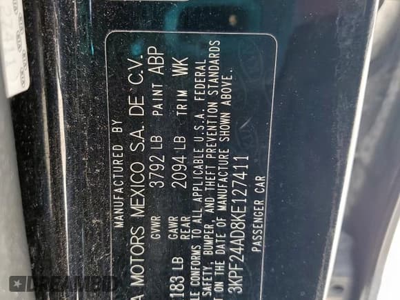 ✅ 2019 Kia Forte LXS • VIN: 3KPF24AD8KE127411 • Lot: 67483215. Listed on Copart with 137,008 mi. Free auction sales archive from the USA and detailed vehicle history report at DreamBid. Image 12.