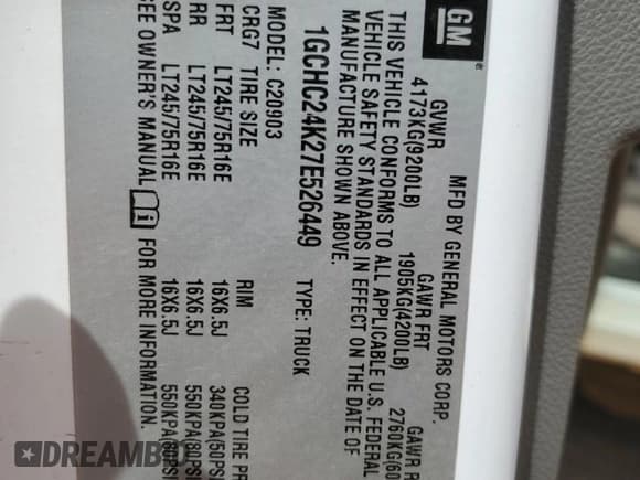 ✅ 2007 Chevrolet Silverado 2500HD Work Truck • VIN: 1GCHC24K27E526449 • Лот: 50052085. Опубликован ранее на Copart с пробегом 140 584 миль. Бесплатный доступ к архиву аукционных продаж из США и подробный отчёт об истории автомобиля на DreamBid. Изображение 14.