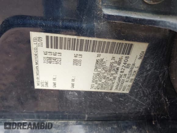 ✅ 2010 Nissan Maxima S • VIN: 1N4AA5AP9AC822408 • Лот: 43115785. Опубликован ранее на IAAI с пробегом 190 292 миль. Бесплатный доступ к архиву аукционных продаж из США и подробный отчёт об истории автомобиля на DreamBid. Изображение 9.