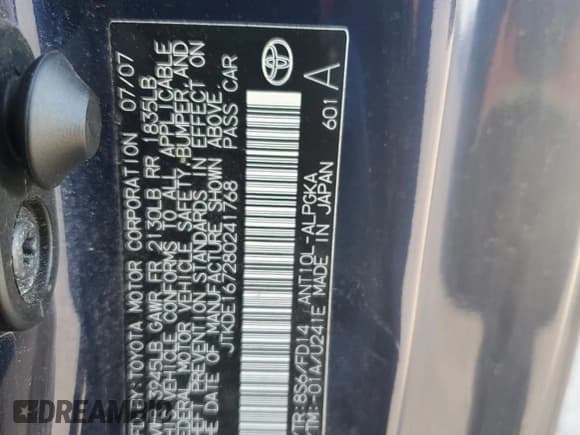 ✅ 2008 Scion tC • VIN: JTKDE167280241768 • Лот: 91038435. Опубликован ранее на Copart с пробегом 292 122 миль. Бесплатный доступ к архиву аукционных продаж из США и подробный отчёт об истории автомобиля на DreamBid. Изображение 12.