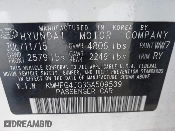 ✅ 2016 Hyundai Azera • VIN: KMHFG4JG3GA509539 • Lot: 42988761. Wystawiony na IAAI z przebiegiem 170 018 mil. Bezpłatny archiwum sprzedaży aukcyjnych z USA i szczegółowy raport historii pojazdu na DreamBid. Zdjęcie 9.