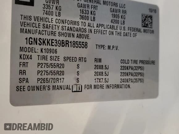 ✅ 2011 Chevrolet Suburban LTZ • VIN: 1GNSKKE39BR185558 • Lot: 68596344. Wystawiony na Copart z przebiegiem 228 671 mil. Bezpłatny archiwum sprzedaży aukcyjnych z USA i szczegółowy raport historii pojazdu na DreamBid. Zdjęcie 13.