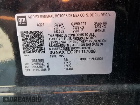 ✅ 2023 Chevrolet Equinox LT • VIN: 3GNAXTEG2PL117008 • Lot: 68680515. Wystawiony na Copart z przebiegiem 73 846 mil. Bezpłatny archiwum sprzedaży aukcyjnych z USA i szczegółowy raport historii pojazdu na DreamBid. Zdjęcie 12.