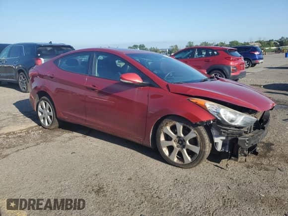 2012 Hyundai Elantra Limited with VIN KMHDH4AE7CU454475, listed as a Copart auction lot 66629005 with 138,783 mi miles and Salvage title. Bid and sale history available at DreamBid. Image 4.