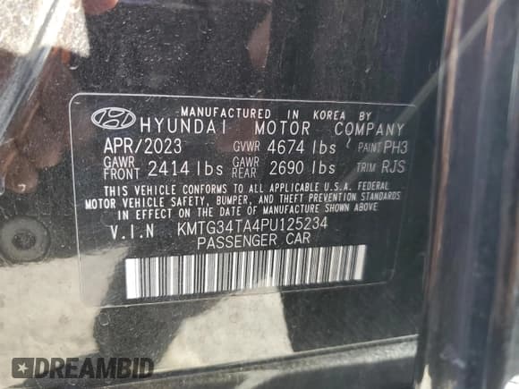 ✅ 2023 Genesis G70 2.0T • VIN: KMTG34TA4PU125234 • Лот: 92218345. Опубликован ранее на Copart с пробегом 45 868 миль. Бесплатный доступ к архиву аукционных продаж из США и подробный отчёт об истории автомобиля на DreamBid. Изображение 12.