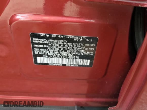 ✅ 2016 Subaru Forester Premium • VIN: JF2SJADCXGH489178 • Лот: 80667505. Опубликован ранее на Copart с пробегом 123 635 миль. Бесплатный доступ к архиву аукционных продаж из США и подробный отчёт об истории автомобиля на DreamBid. Изображение 13.