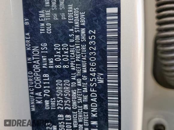 ✅ 2024 Kia EV9 Land • VIN: KNDADFS54R6032352 • Лот: 92703615. Опубликован ранее на Copart с пробегом 20 463 миль. Бесплатный доступ к архиву аукционных продаж из США и подробный отчёт об истории автомобиля на DreamBid. Изображение 13.