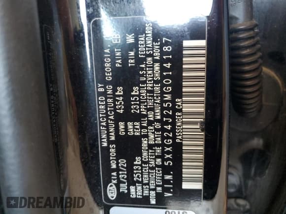 ✅ 2021 Kia K5 LX • VIN: 5XXG24J25MG014187 • Lot: 80788425. Listed on Copart with 113,556 mi. Free auction sales archive from the USA and detailed vehicle history report at DreamBid. Image 13.