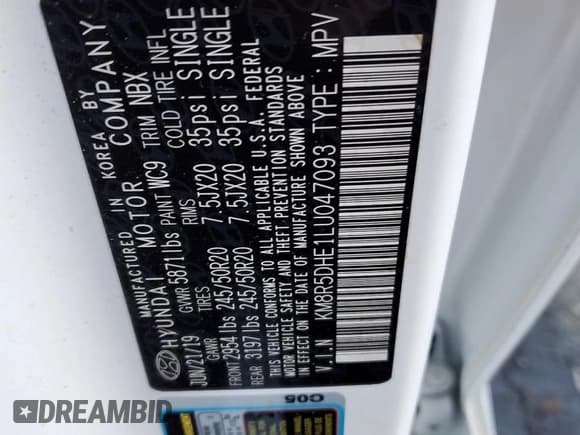 ✅ 2020 Hyundai Palisade Limited • VIN: KM8R5DHE1LU047093 • Лот: 44980605. Опубликован ранее на Copart с пробегом 83 638 миль. Бесплатный доступ к архиву аукционных продаж из США и подробный отчёт об истории автомобиля на DreamBid. Изображение 14.