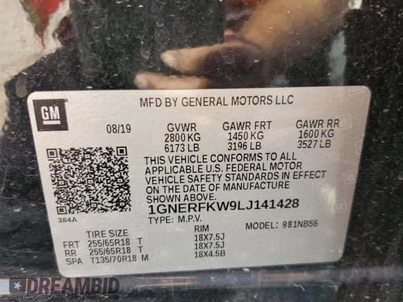 ✅ 2020 Chevrolet Traverse LS • VIN: 1GNERFKW9LJ141428 • Lot: 70904844. Wystawiony na Copart z przebiegiem 123 566 mil. Bezpłatny archiwum sprzedaży aukcyjnych z USA i szczegółowy raport historii pojazdu na DreamBid. Zdjęcie 16.