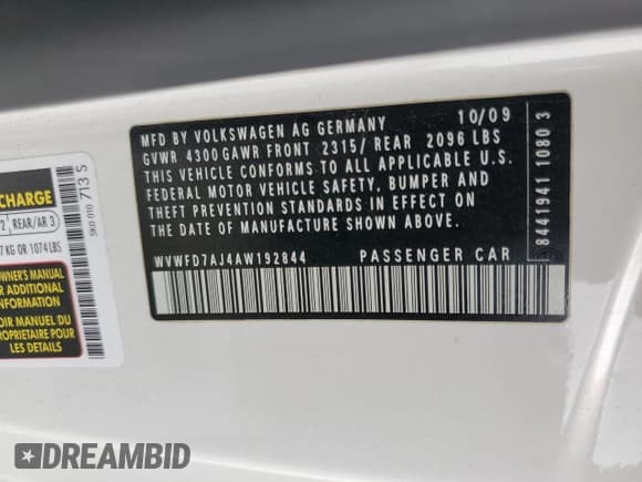 ✅ 2010 Volkswagen Golf GTI • VIN: WVWFD7AJ4AW192844 • Лот: 50435935. Опубликован ранее на Copart с пробегом 127 055 миль. Бесплатный доступ к архиву аукционных продаж из США и подробный отчёт об истории автомобиля на DreamBid. Изображение 14.