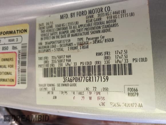 ✅ 2016 Ford Fusion SE • VIN: 3FA6P0H77GR117159 • Lot: 43720765. Wystawiony na IAAI z przebiegiem 124 319 mil. Bezpłatny archiwum sprzedaży aukcyjnych z USA i szczegółowy raport historii pojazdu na DreamBid. Zdjęcie 9.