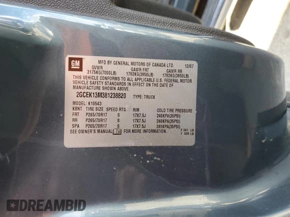 ✅ 2008 Chevrolet Silverado 1500 LTZ • VIN: 2GCEK13M381238820 • Лот: 92684945. Опубликован ранее на Copart с пробегом 171 446 миль. Бесплатный доступ к архиву аукционных продаж из США и подробный отчёт об истории автомобиля на DreamBid. Изображение 12.