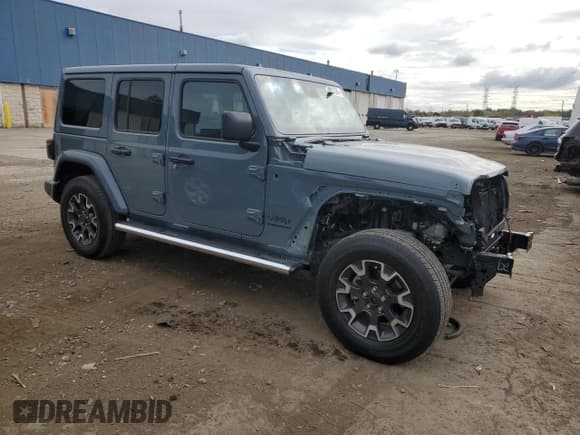 ✅ 2024 Jeep Wrangler Sahara • VIN: 1C4PJXENXRW158249 • Lot: 85922385. Listed on Copart with 29,213 mi. Free auction sales archive from the USA and detailed vehicle history report at DreamBid. Image 4.