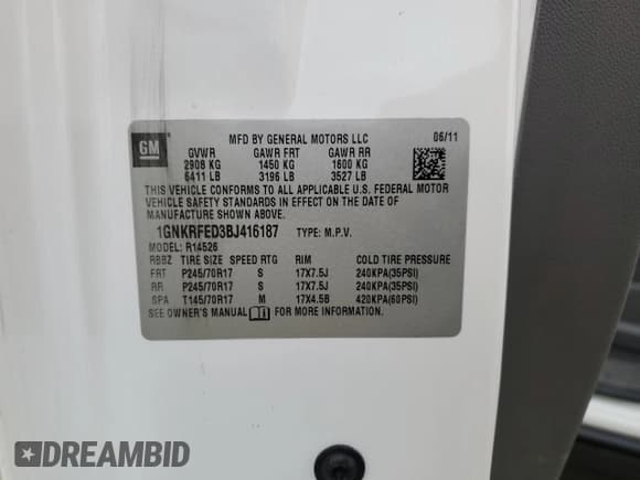 ✅ 2011 Chevrolet Traverse LS • VIN: 1GNKRFED3BJ416187 • Lot: 74259764. Wystawiony na Copart z przebiegiem Nie podano. Bezpłatny archiwum sprzedaży aukcyjnych z USA i szczegółowy raport historii pojazdu na DreamBid. Zdjęcie 14.