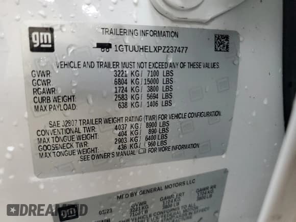 ✅ 2023 GMC Sierra 1500 Denali Ultimate • VIN: 1GTUUHELXPZ237477 • Лот: 67481445. Опубликован ранее на Copart с пробегом 48 127 миль. Бесплатный доступ к архиву аукционных продаж из США и подробный отчёт об истории автомобиля на DreamBid. Изображение 13.