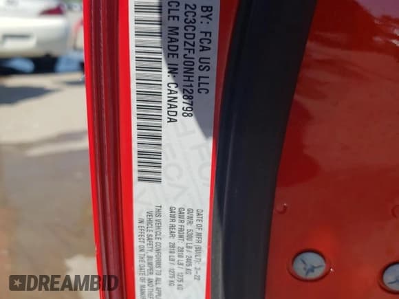 ✅ 2022 Dodge Challenger R/T Scat Pack Widebody • VIN: 2C3CDZFJ0NH128798 • Lot: 49506834. Wystawiony na Copart z przebiegiem 22 944 mil. Bezpłatny archiwum sprzedaży aukcyjnych z USA i szczegółowy raport historii pojazdu na DreamBid. Zdjęcie 13.