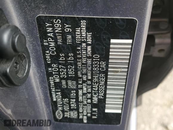 ✅ 2017 Hyundai Accent SE • VIN: KMHCT4AE9HU183310 • Лот: 46780754. Опубликован ранее на Copart с пробегом 101 089 миль. Бесплатный доступ к архиву аукционных продаж из США и подробный отчёт об истории автомобиля на DreamBid. Изображение 12.