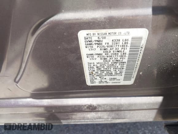 ✅ 2008 Nissan Rogue SL • VIN: JN8AS58T68W307129 • Lot: 42858458. Wystawiony na IAAI z przebiegiem Nie podano. Bezpłatny archiwum sprzedaży aukcyjnych z USA i szczegółowy raport historii pojazdu na DreamBid. Zdjęcie 9.