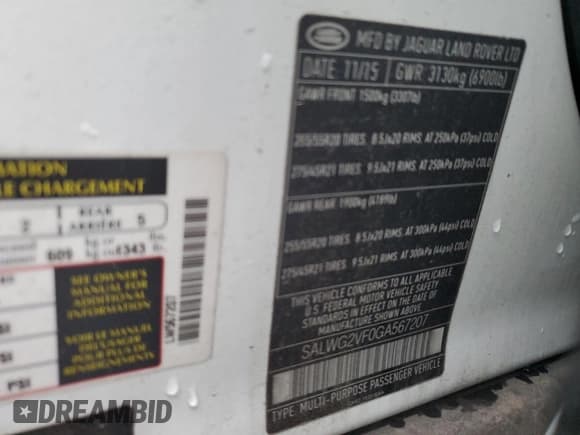 ✅ 2016 Land Rover Range Rover Sport SE • VIN: SALWG2VF0GA567207 • Лот: 91731385. Опубликован ранее на Copart с пробегом 126 982 миль. Бесплатный доступ к архиву аукционных продаж из США и подробный отчёт об истории автомобиля на DreamBid. Изображение 13.