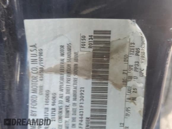 ✅ 2001 Ford Mustang Deluxe • VIN: 1FAFP44431F130921 • Lot: 91164215. Listed on Copart with 105,073 mi. Free auction sales archive from the USA and detailed vehicle history report at DreamBid. Image 12.