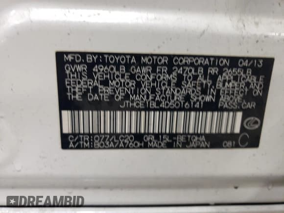 ✅ 2013 Lexus GS 350 • VIN: JTHCE1BL4D5016141 • Lot: 86446215. Wystawiony na Copart z przebiegiem 134 220 mil. Bezpłatny archiwum sprzedaży aukcyjnych z USA i szczegółowy raport historii pojazdu na DreamBid. Zdjęcie 12.