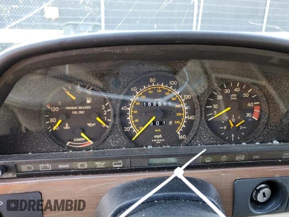 ✅ 1989 Mercedes-Benz 300 SE • VIN: WDBCA24D4KA431052 • Lot: 70130295. Listed on Copart with 168,665 mi. Free auction sales archive from the USA and detailed vehicle history report at DreamBid. Image 9.