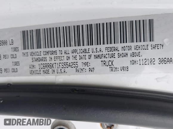 ✅ 2015 Ram 1500 Express • VIN: 1C6RR6KT1FS554255 • Lot: 42243523. Listed on IAAI with 206,227 mi. Free auction sales archive from the USA and detailed vehicle history report at DreamBid. Image 9.