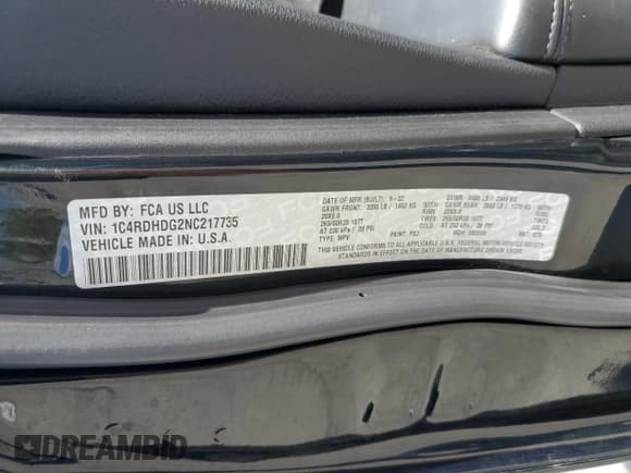 ✅ 2022 Dodge Durango GT Plus • VIN: 1C4RDHDG2NC217735 • Лот: 81698715. Опубликован ранее на Copart с пробегом 69 479 миль. Бесплатный доступ к архиву аукционных продаж из США и подробный отчёт об истории автомобиля на DreamBid. Изображение 12.