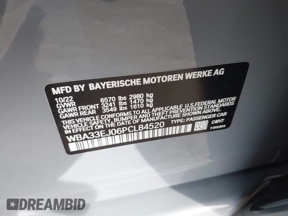 ✅ 2023 BMW 7 Series 760i xDrive • VIN: WBA33EJ06PCL84520 • Лот: 41556566. Опубликован ранее на IAAI с пробегом 20 617 миль. Бесплатный доступ к архиву аукционных продаж из США и подробный отчёт об истории автомобиля на DreamBid. Изображение 9.