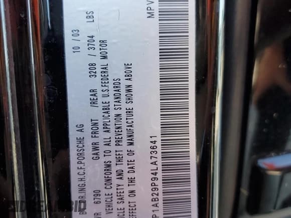 ✅ 2004 Porsche Cayenne S • VIN: WP1AB29P94LA73641 • Lot: 75263904. Wystawiony na Copart z przebiegiem Nie podano. Bezpłatny archiwum sprzedaży aukcyjnych z USA i szczegółowy raport historii pojazdu na DreamBid. Zdjęcie 14.