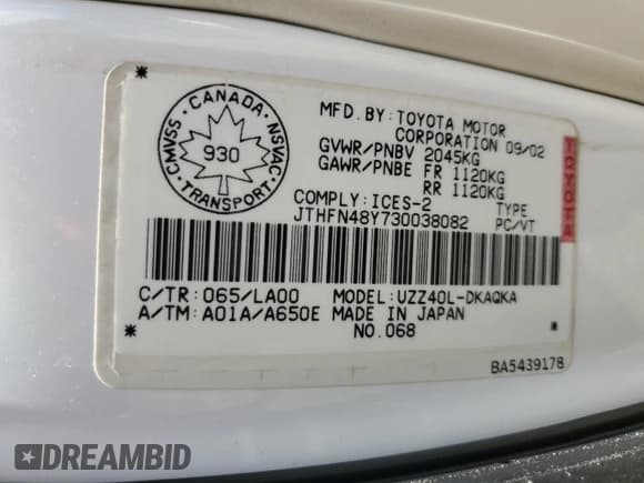 ✅ 2003 Lexus SC 430 • VIN: JTHFN48Y730038082 • Лот: 52608085. Опубликован ранее на Copart с пробегом 133 491 миль. Бесплатный доступ к архиву аукционных продаж из США и подробный отчёт об истории автомобиля на DreamBid. Изображение 12.