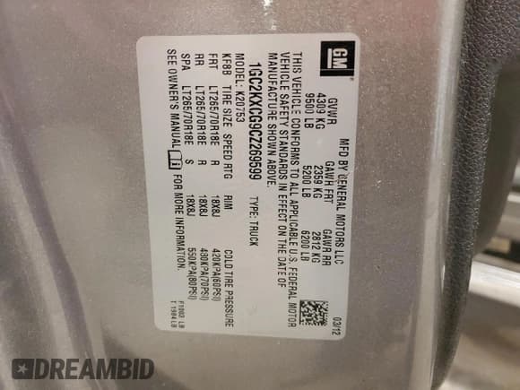 ✅ 2012 Chevrolet Silverado 2500HD LT • VIN: 1GC2KXCG9CZ269599 • Lot: 82616234. Wystawiony na Copart z przebiegiem 184 915 mil. Bezpłatny archiwum sprzedaży aukcyjnych z USA i szczegółowy raport historii pojazdu na DreamBid. Zdjęcie 12.