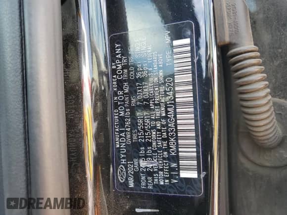 ✅ 2021 Hyundai Kona Limited • VIN: KM8K33AG4MU134520 • Lot: 61952683. Wystawiony na Copart z przebiegiem 34 301 mil mil. Skorzystaj z bezpłatnego archiwum sprzedaży aukcyjnych z USA i zobacz szczegółowy raport historii pojazdu na DreamBid. Zdjęcie 13.