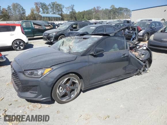 2019 Hyundai Veloster Turbo z VIN KMHTH6AB2KU011341, wystawiony jako Copart lot #75082844 z przebiegiem 55 714 mil mil oraz Szkoda całkowita • Salvage title. Historia ofert i sprzedaży dostępna na DreamBid. Obrazek 1.