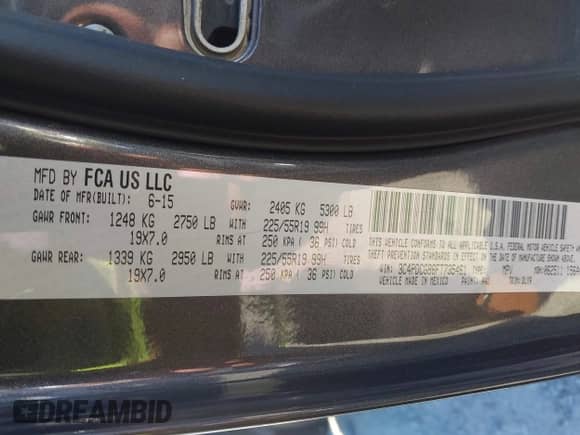 2015 Dodge Journey Crossroad z VIN 3C4PDCGB6FT735461, wystawiony jako IAAI lot #43070037 z przebiegiem 123 726 mil mil oraz . Historia ofert i sprzedaży dostępna na DreamBid. Obrazek 9.