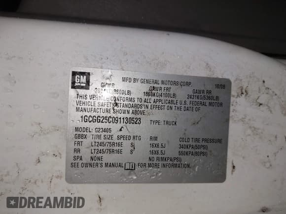 ✅ 2009 Chevrolet Express Cargo • VIN: 1GCGG25C091130523 • Lot: 42279113. Listed on IAAI with 176,111 mi. Free auction sales archive from the USA and detailed vehicle history report at DreamBid. Image 9.