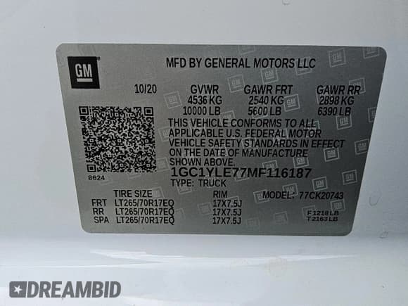✅ 2021 Chevrolet Silverado 2500HD Work Truck • VIN: 1GC1YLE77MF116187 • Lot: 80267245. Wystawiony na Copart z przebiegiem 138 111 mil. Bezpłatny archiwum sprzedaży aukcyjnych z USA i szczegółowy raport historii pojazdu na DreamBid. Zdjęcie 13.