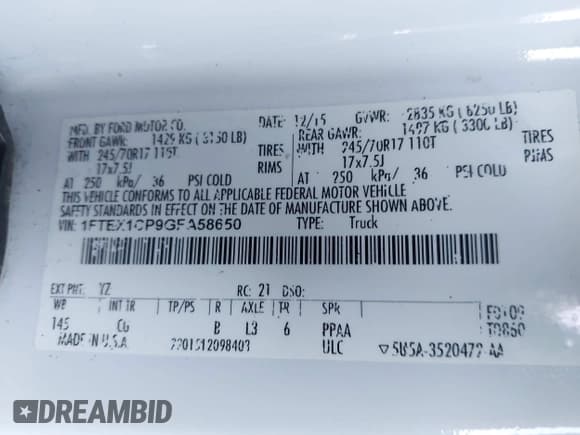 ✅ 2016 Ford F-150 XL • VIN: 1FTEX1CP9GFA58650 • Lot: 42036538. Wystawiony na IAAI z przebiegiem 104 698 mil. Bezpłatny archiwum sprzedaży aukcyjnych z USA i szczegółowy raport historii pojazdu na DreamBid. Zdjęcie 9.