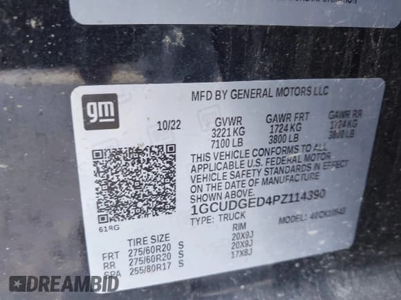 ✅ 2023 Chevrolet Silverado 1500 LTZ • VIN: 1GCUDGED4PZ114390 • Лот: 43255270. Опубликован ранее на IAAI с пробегом 81 581 миль. Бесплатный доступ к архиву аукционных продаж из США и подробный отчёт об истории автомобиля на DreamBid. Изображение 9.
