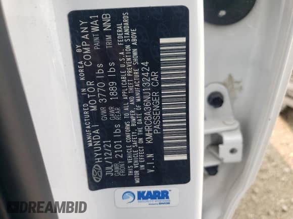 2022 Hyundai Venue SEL z VIN KMHRC8A36NU132424, wystawiony jako Copart lot #64230574 z przebiegiem 51 326 mil mil oraz Szkoda całkowita • Salvage title. Historia ofert i sprzedaży dostępna na DreamBid. Obrazek 13.