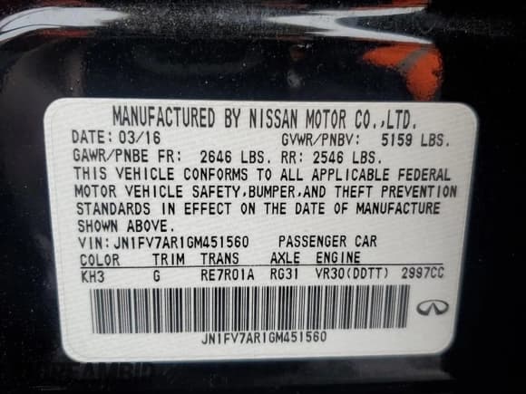 ✅ 2016 Infiniti Q50 Red Sport 400 • VIN: JN1FV7AR1GM451560 • Lot: 46260975. Listed on Copart with 81,488 mi. Free auction sales archive from the USA and detailed vehicle history report at DreamBid. Image 12.