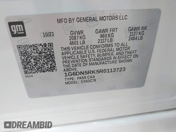 ✅ 2024 Cadillac CT5 Premium Luxury • VIN: 1G6DN5RK5R0113723 • Lot: 42404810. Wystawiony na IAAI z przebiegiem Nie podano. Bezpłatny archiwum sprzedaży aukcyjnych z USA i szczegółowy raport historii pojazdu na DreamBid. Zdjęcie 9.
