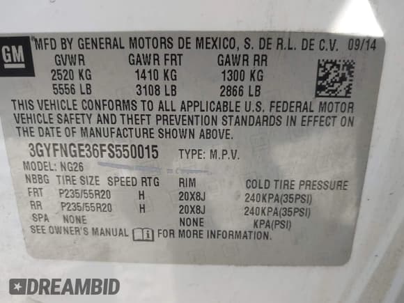 ✅ 2015 Cadillac SRX Premium Collection • VIN: 3GYFNGE36FS550015 • Lot: 43626400. Wystawiony na IAAI z przebiegiem 88 619 mil. Bezpłatny archiwum sprzedaży aukcyjnych z USA i szczegółowy raport historii pojazdu na DreamBid. Zdjęcie 9.